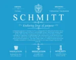 Schmitt personalized family surname in Blue