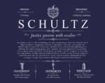 Schultz surname heritage and history in Navy Blue