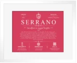 Serrano surname meaning and origin in Red with White Matte Frame