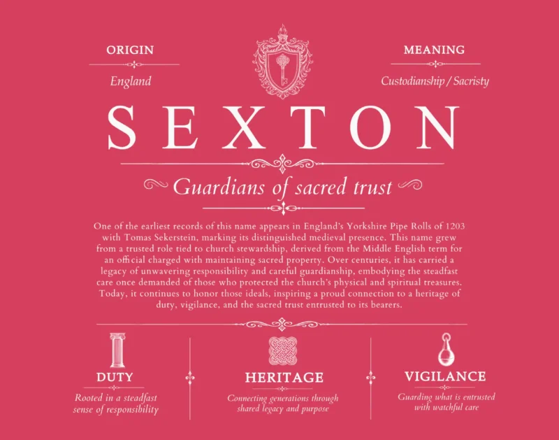 Sexton surname history and heritage in Red