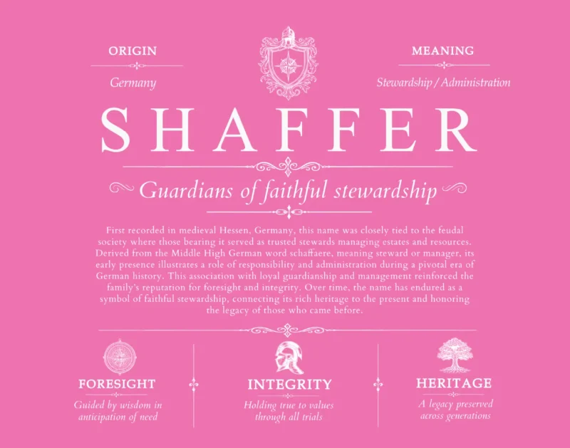 Shaffer personalized family surname in Pink