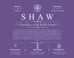 Shaw surname meaning origin and heritage in Purple