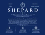 Shepard personalized family surname in Deep Blue
