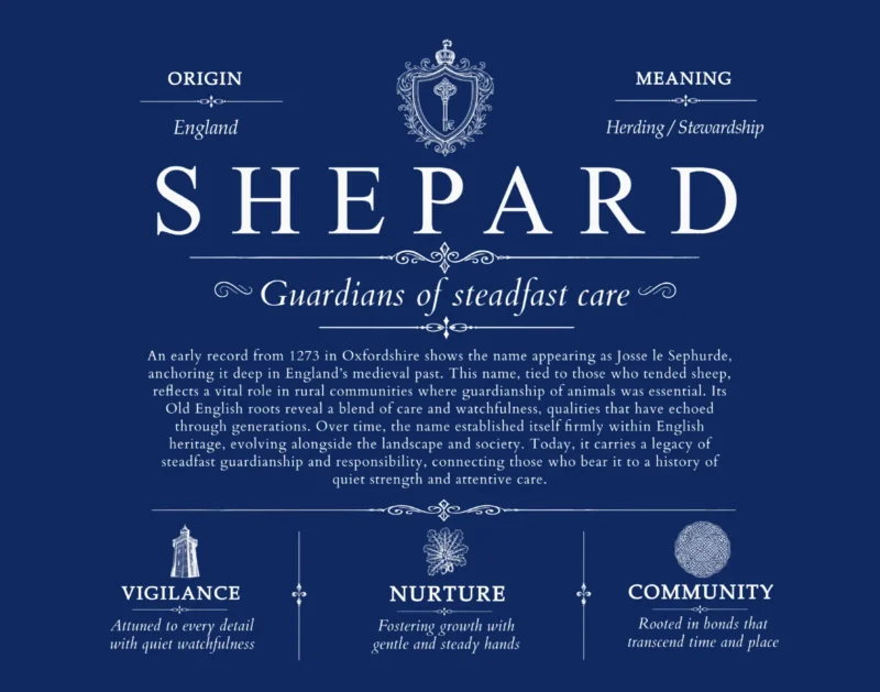 Shepard personalized family surname in Deep Blue