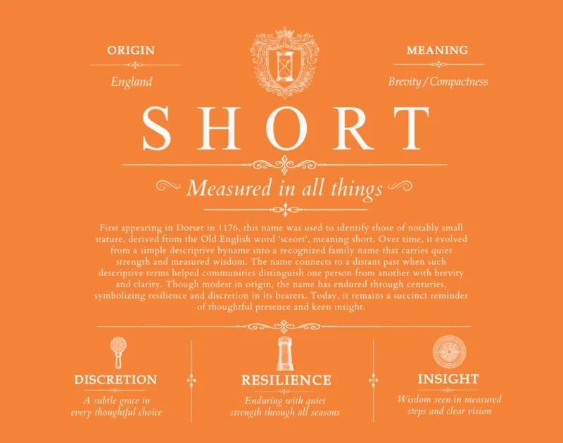 Short surname origin and history in Orange