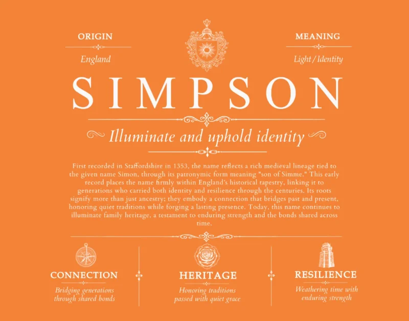 Simpson last name history and origin in Orange