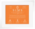 Sims personalized family surname in Orange with White Matte Frame Sims personalized family surname in Orange with White Matte Frame