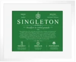 Singleton personalized last name meaning in Dark Green with White Matte Frame