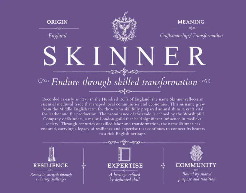 Skinner personalized family surname in Purple