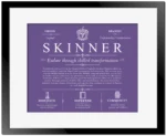 Skinner personalized family surname in Purple with Black Matte Frame