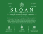 Sloan personalized family surname in Dark Green