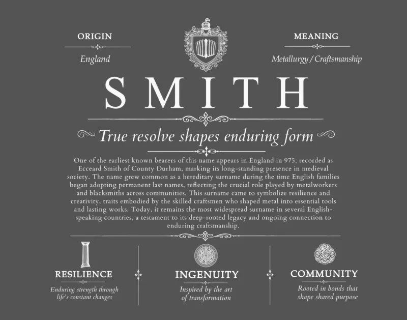 Smith surname meaning and origin in Gray