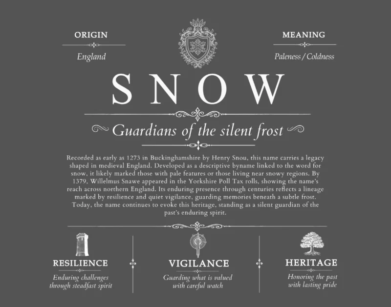 Snow surname history and family heritage in Gray