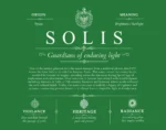 Solis personalized last name meaning in Dark Green