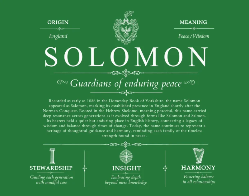 Solomon surname meaning history and origin in Dark Green
