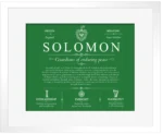 Solomon surname meaning history and origin in Dark Green with White Matte Frame