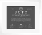 Soto personalized family surname in Gray with White Matte Frame