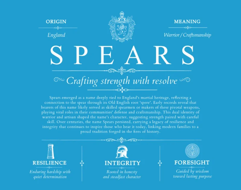 Spears family name history in Blue