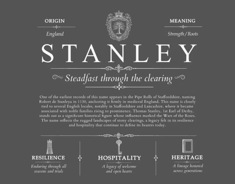 Stanley surname meaning and heritage in Gray