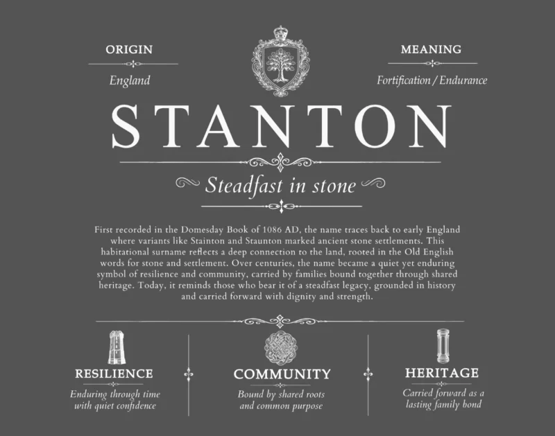 Stanton family name origin and history in Gray