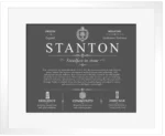 Stanton family name origin and history in Gray with White Matte Frame