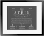 Stein last name meaning and origin in Gray with Black Matte Frame