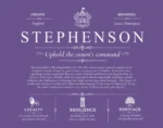 Stephenson surname origin and history in Purple