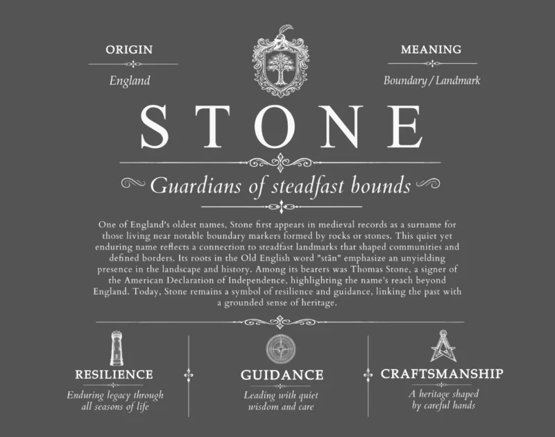Stone surname origin and family heritage in Gray