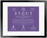 Stout surname history and family heritage in Purple with Black Matte Frame