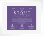 Stout surname history and family heritage in Purple with White Matte Frame