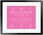 Sullivan last name history and origin in Pink with Black Matte Frame