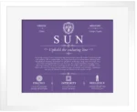 Sun surname meaning origin and heritage in Purple with White Matte Frame