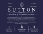 Sutton surname heritage and history in Navy Blue