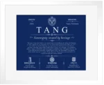 Tang surname origin and history in Deep Blue with White Matte Frame