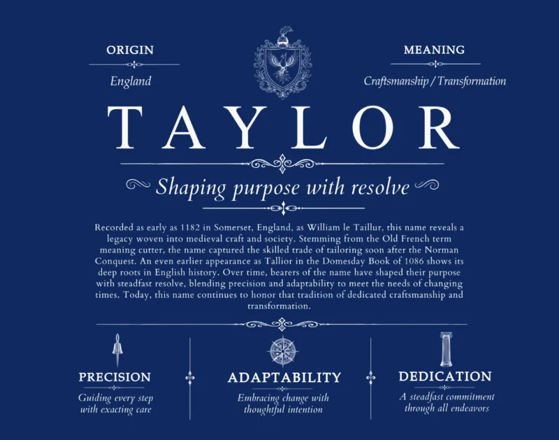 Taylor family name meaning and origin in Deep Blue
