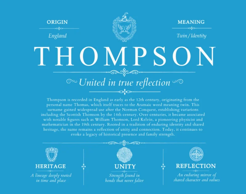 Thompson last name history and origin in Blue