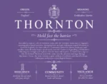 Thornton family name meaning and origin in Purple