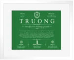 Truong last name origin and heritage in Dark Green with White Matte Frame