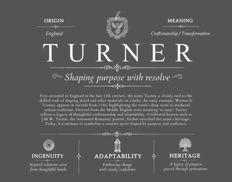 Turner family name meaning and origin in Gray