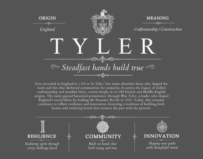 Tyler last name origin and heritage in Gray