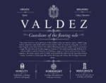 Valdez family name meaning and origin in Navy Blue