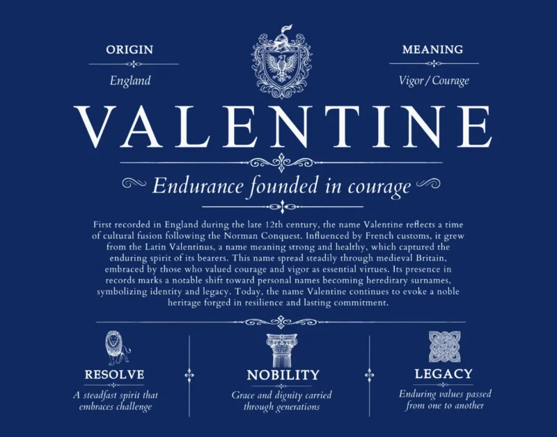Valentine last name meaning and origin in Deep Blue