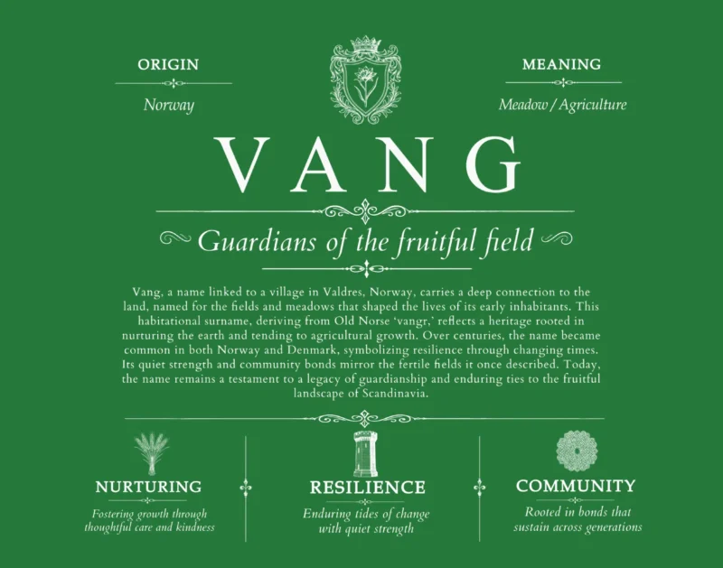 Vang family name meaning and history in Dark Green