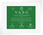 Vang family name meaning and history in Dark Green with White Matte Frame