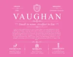 Vaughan surname meaning and heritage in Pink Vaughan surname meaning and heritage in Pink