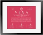 Vega surname meaning origin and heritage in Red with Black Matte Frame