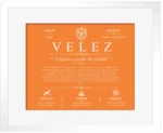Velez personalized family surname in Orange with White Matte Frame Velez personalized family surname in Orange with White Matte Frame