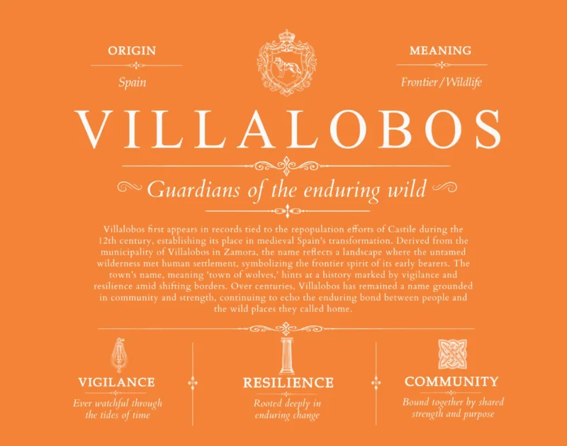 Villalobos personalized last name meaning in Orange