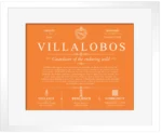Villalobos personalized last name meaning in Orange with White Matte Frame