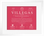Villegas surname heritage and history in Red with White Matte Frame